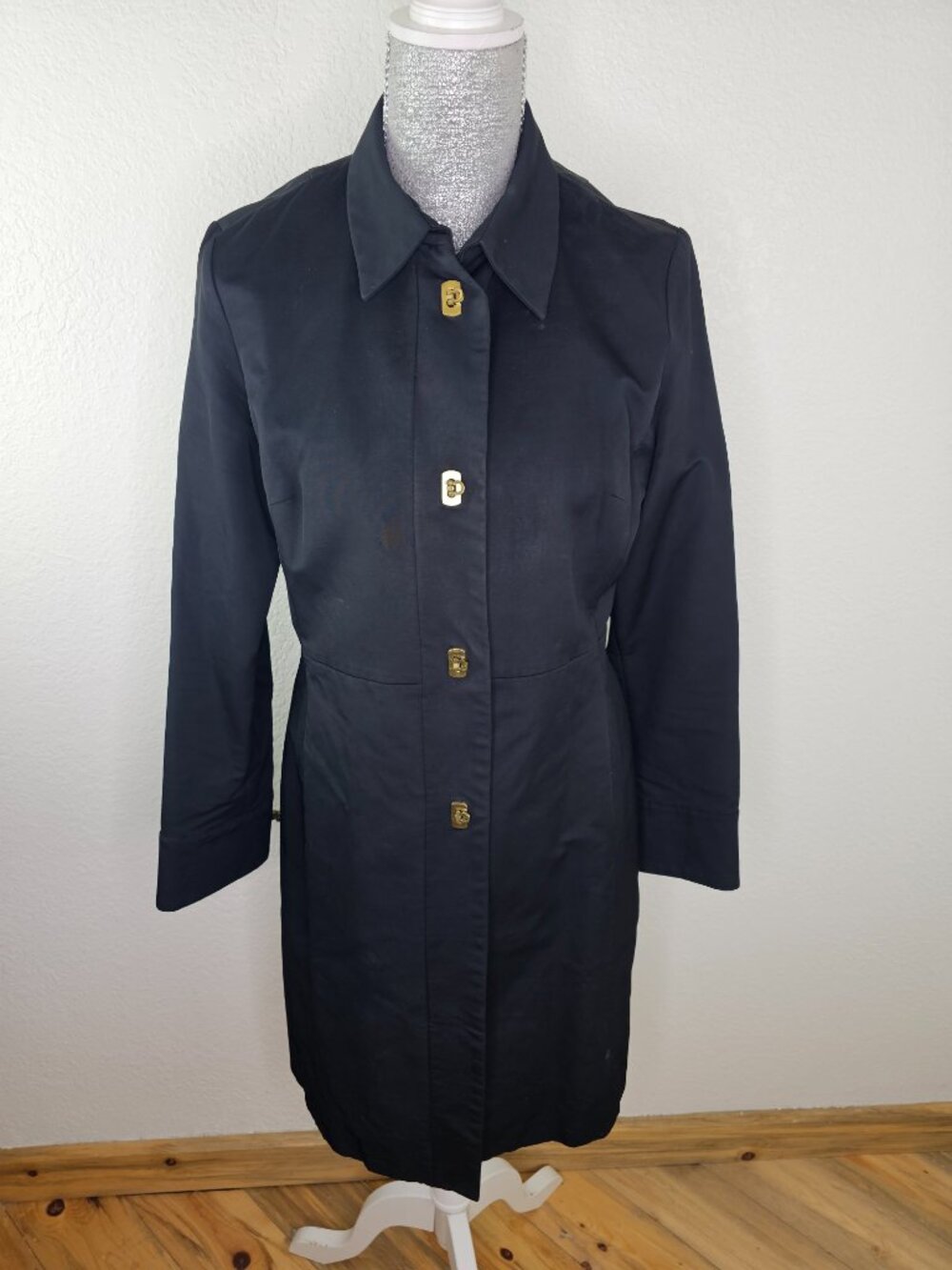 Banana Republic Vintage Brass Button Long Coat Size Medium